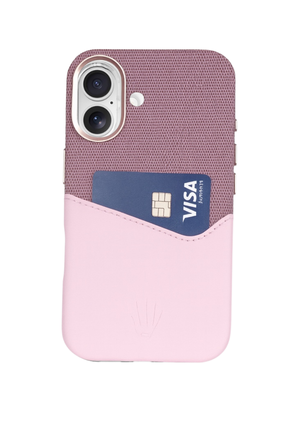 Nova Iphone 16 Deri Kartlıklı Telefon Kılıfı Pembe 