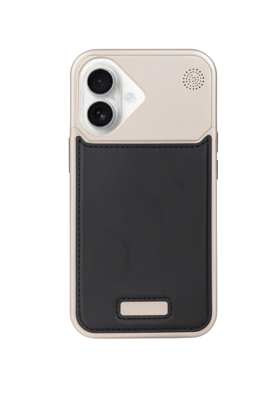 Therock iPhone 16 Siyah Manyetik Özellikli Alüminyum Alaşımlı Hakiki Deri,Kokulu Metal Kızaklı Telefon Kılıfı