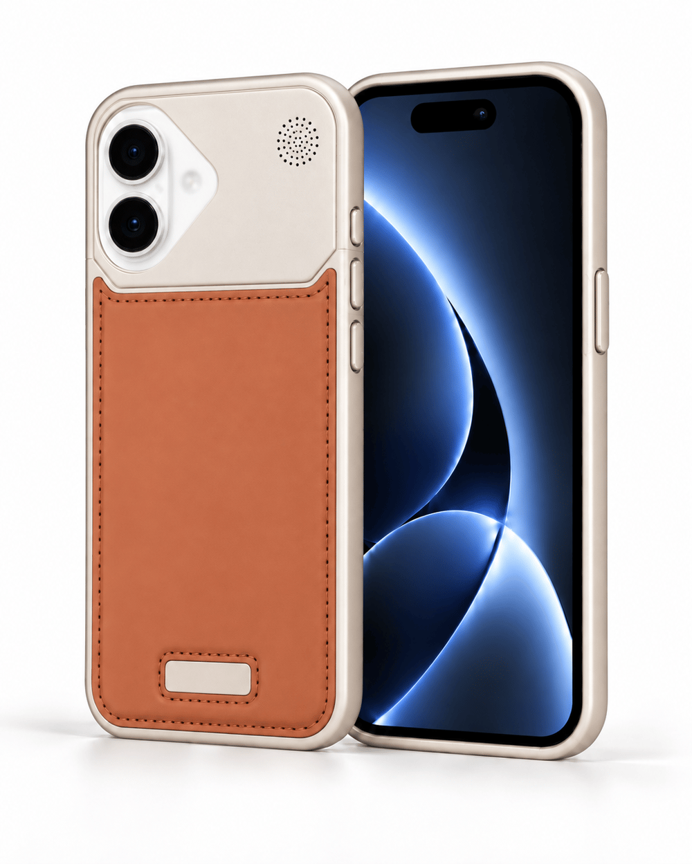Therock iPhone 16 Taba Manyetik Özellikli Alüminyum Alaşımlı Hakiki Deri,Kokulu Metal Kızaklı Telefon Kılıfı