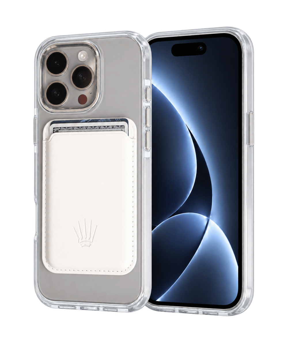 Silicone case  Iphone 16 Pro Max Beyaz Kılıf Magsafe Özellikli Şeffaf Sert Pc Embos Kılıf+Kamera Koruyucu+Kartlık