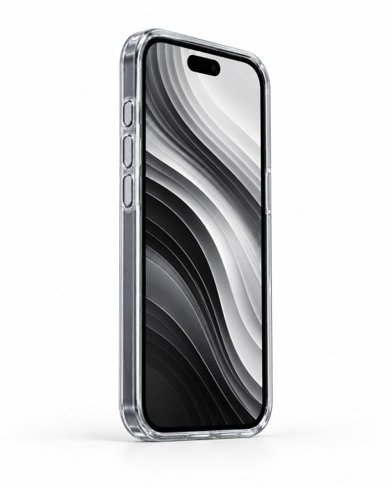 Silicone case Iphone 16 Pro Siyah Kılıf Manyetik Özellikli Şeffaf Sert Pc Embos Kılıf+Kamera Koruyucu+Kartlık