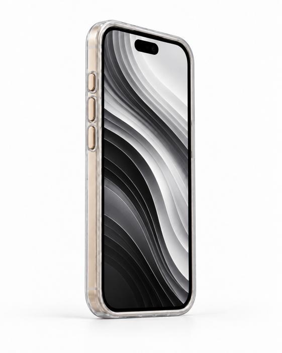 Onyx  Iphone 16 Pro Beyaz Kılıf Manyetik Özellikli Şeffaf Sert Pc Embos Kılıf+Kamera Koruyucu