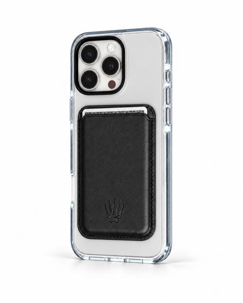 Silicone case Iphone 16 Pro Max Siyah Kılıf Manyetik Özellikli Şeffaf Sert Pc Embos Kılıf+Kamera Koruyucu+Kartlık
