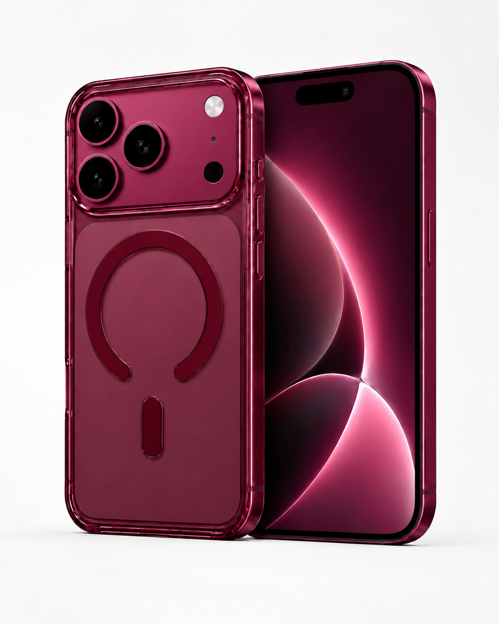 ClearCase Bordo iPhone 18 Pro Max Manyetik Şeffaf Kılıf