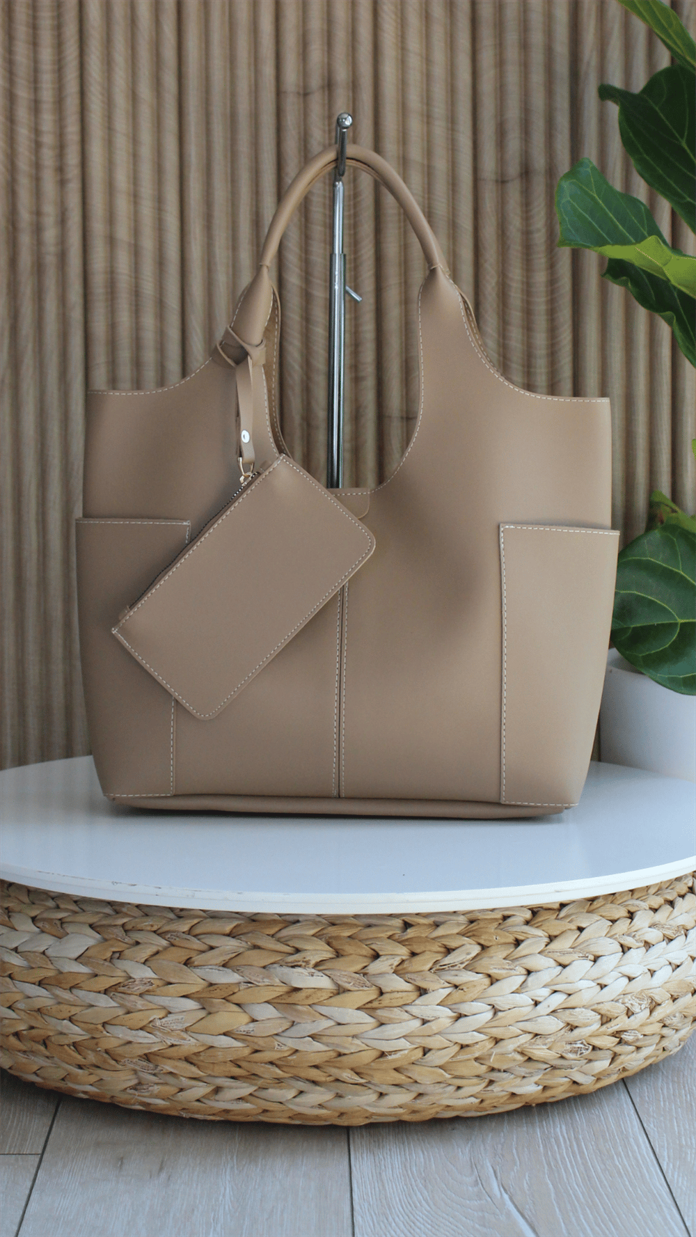 Kadın Vizon Cüzdanlı Ve Yavrulu Omuz Çantası CARLA