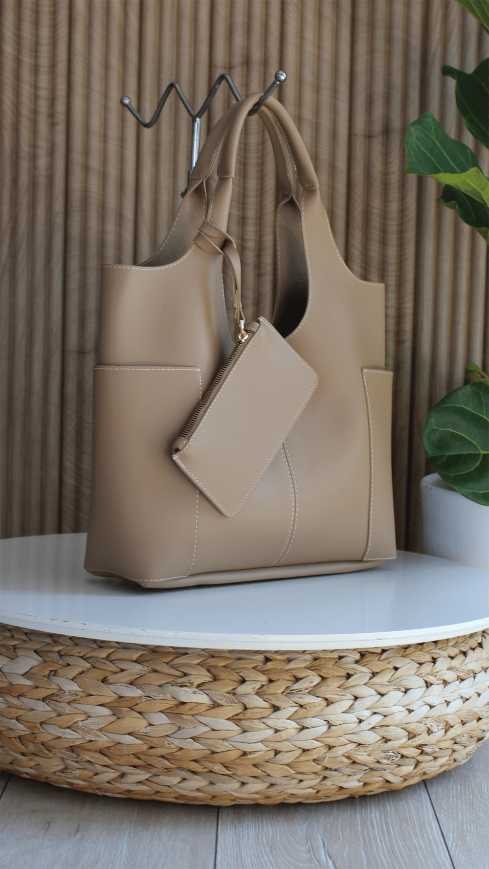 Kadın Vizon Cüzdanlı Ve Yavrulu Omuz Çantası CARLA