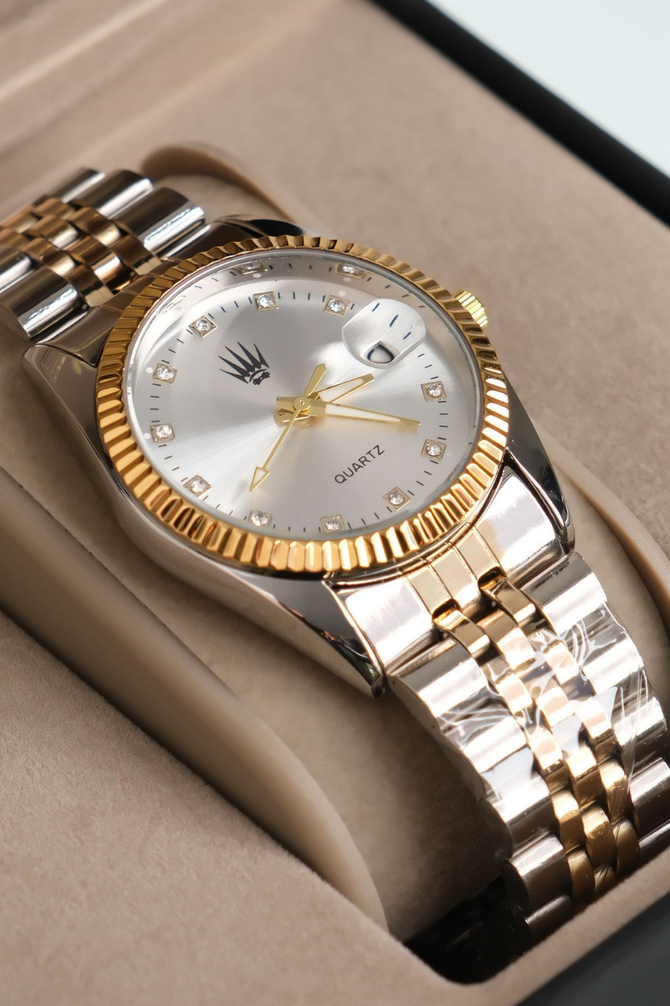 Elyra Silver Gold White Kadın Çelik Kol Saati   