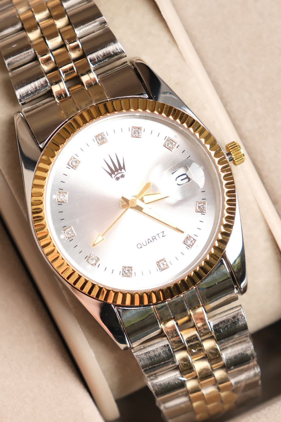 Elyra Silver Gold White Kadın Çelik Kol Saati   