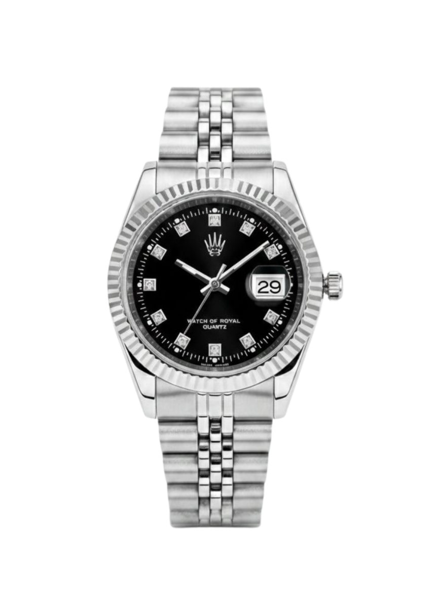 Pearl Luxe Silver Black Kadın Çelik Kol Saati   Kadın SaatWATCHOFROYALPearlPearl Luxe Silver Black Kadın Çelik Kol Saati   