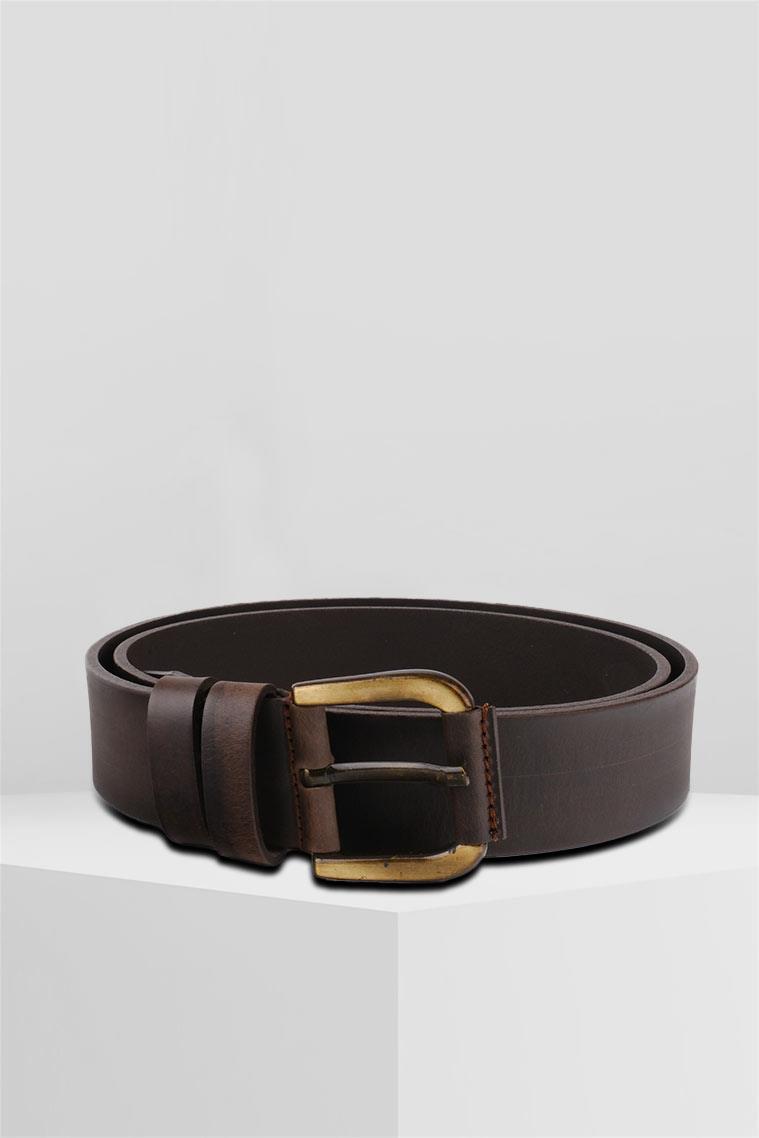 HAKİKİ DERİ EFEKT KAHVERENGİ KEMER 