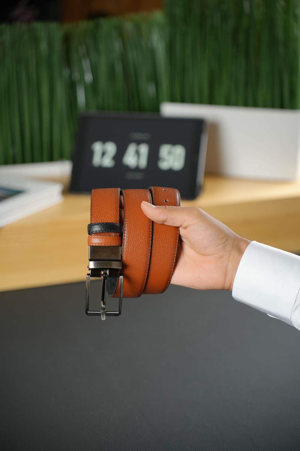 HAKİKİ DER ÇİFT TARAFLI TABA-SİYAH KEMER 