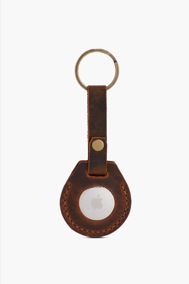 Apple AirTag Hakiki Deri Anahtarlık Crazy Taba