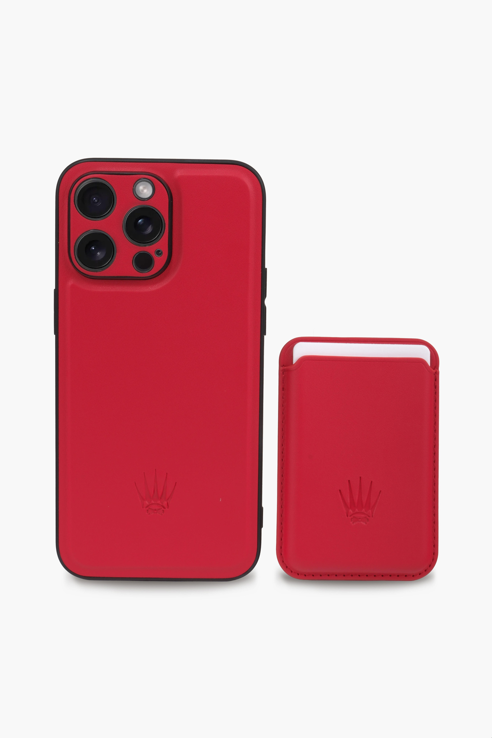 IPHONE 15 PRO MAX RED MAGSAFE  LEATHER PHONE CASE & CARD HOLDER