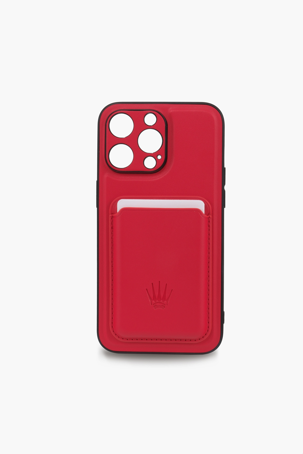 IPHONE 15 PRO MAX RED MAGSAFE  LEATHER PHONE CASE & CARD HOLDER