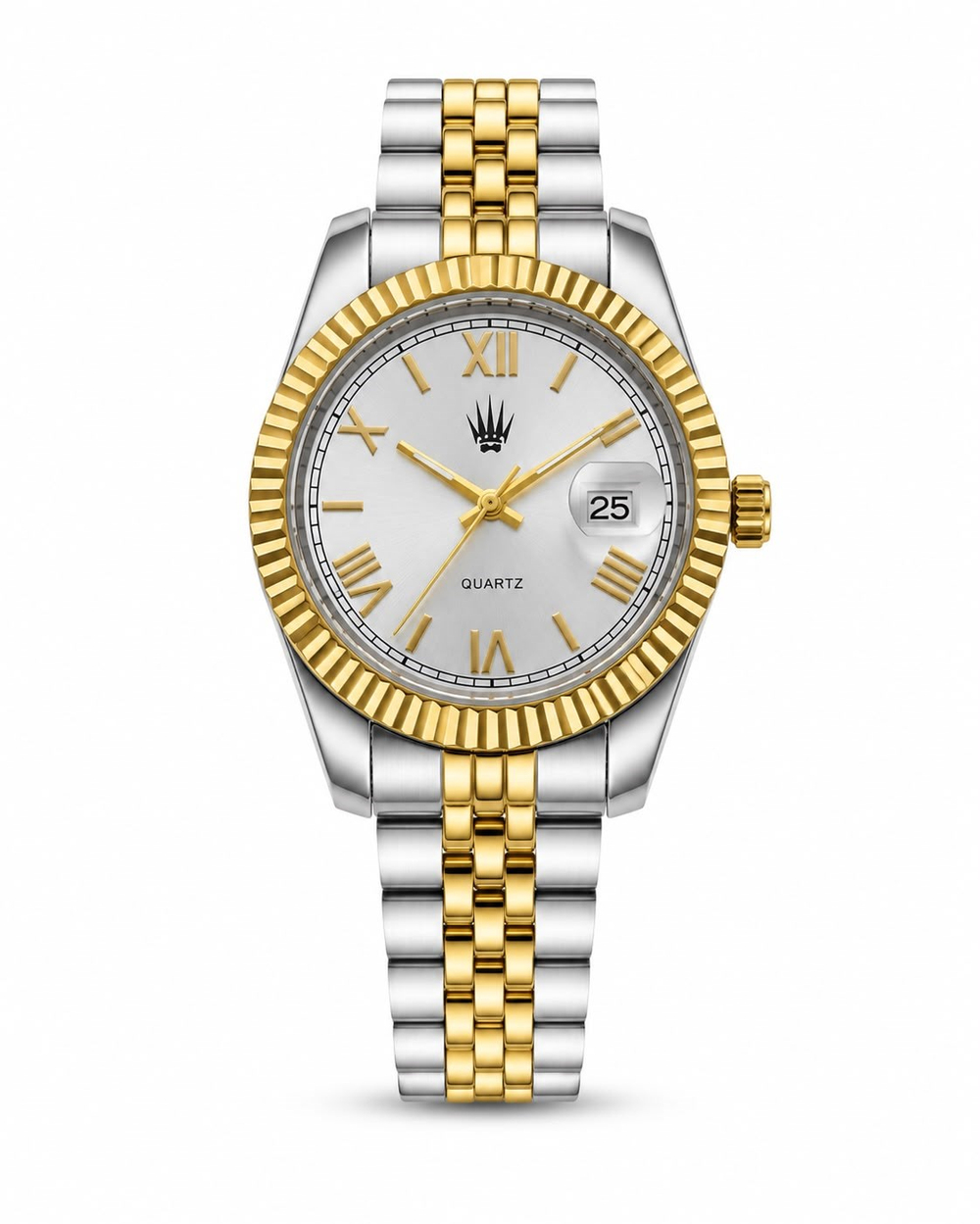 Calvior Silver Gold White Çelik Kol SaatiKol SaatiWATCHOFROYALCalviorCalvior Silver Gold White Çelik Kol Saati