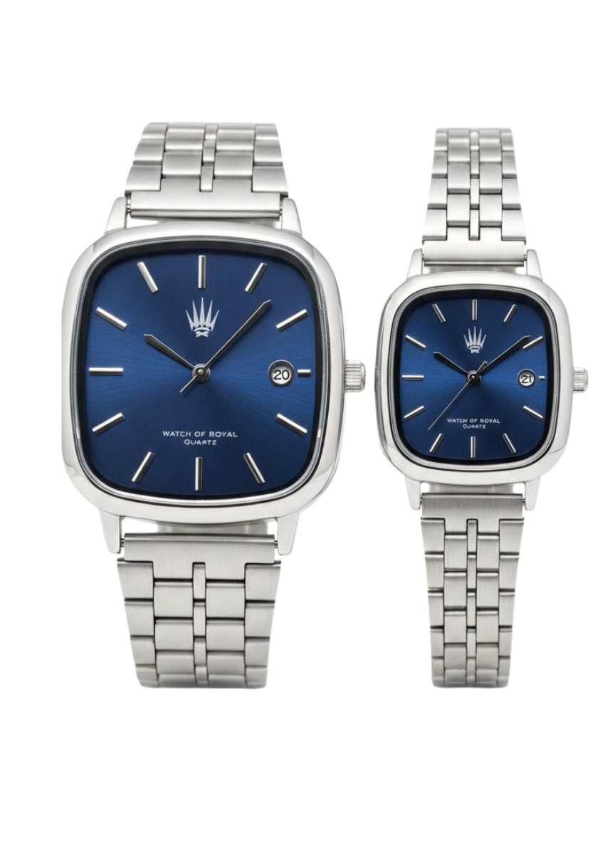 Çift Saati Classic Time Silver Lacivert Kol Saati