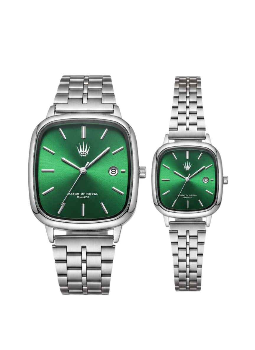 Çift Saati Classic Time Silver Yeşil Kol Saati