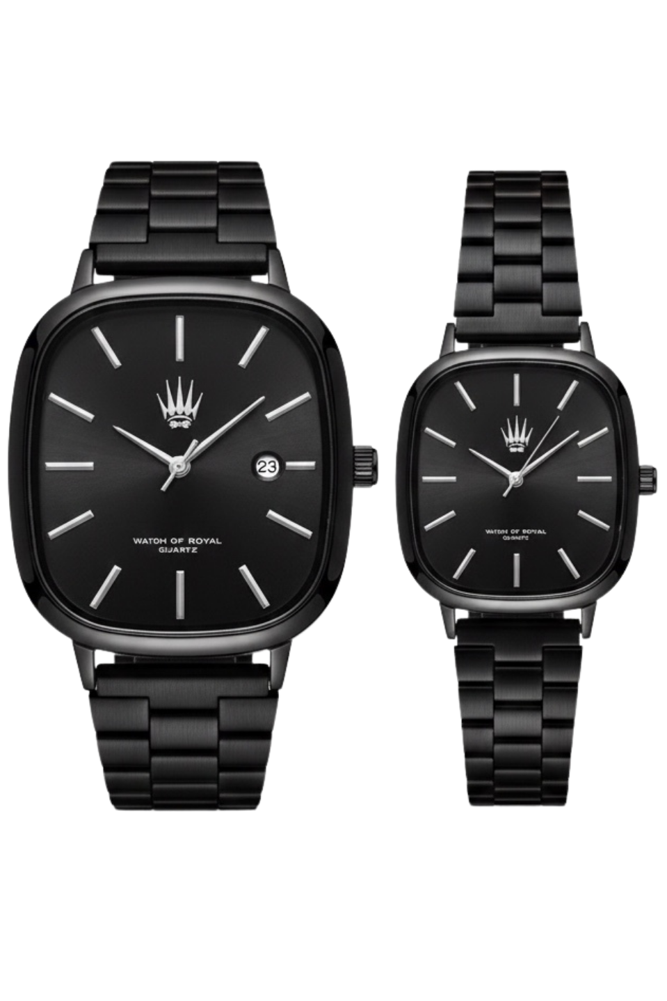 2li Set Çift Saati Classic Time Black Kol Saati
