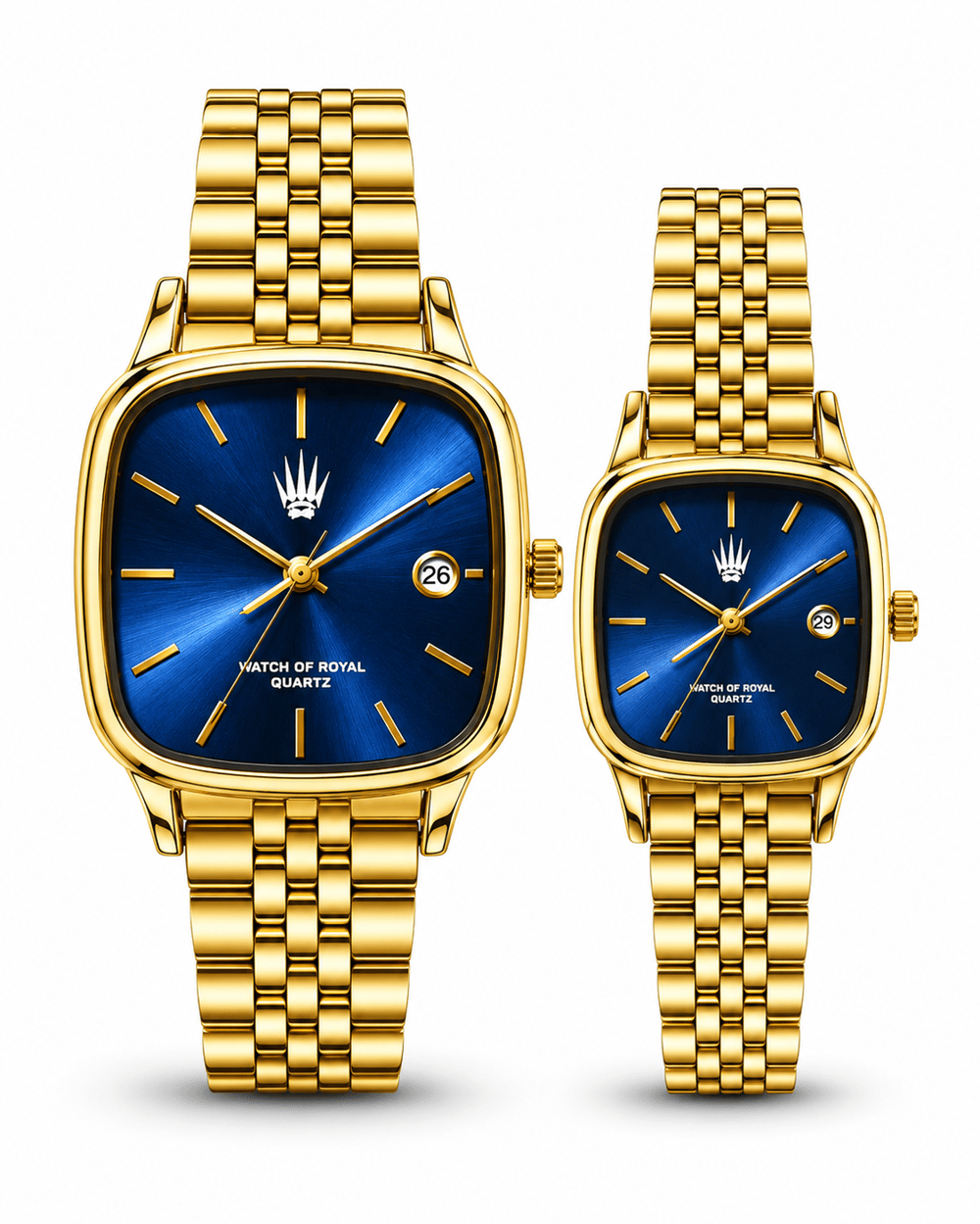 Çift Saati Classic Time Gold Lacivert  Kol Saati