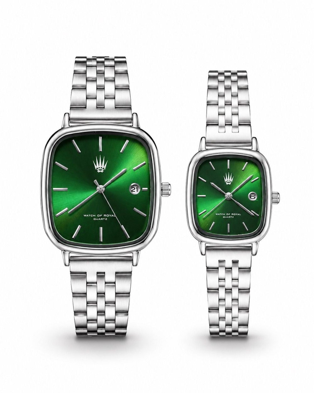 Çift Saati Classic Time Silver Yeşil Kol Saati