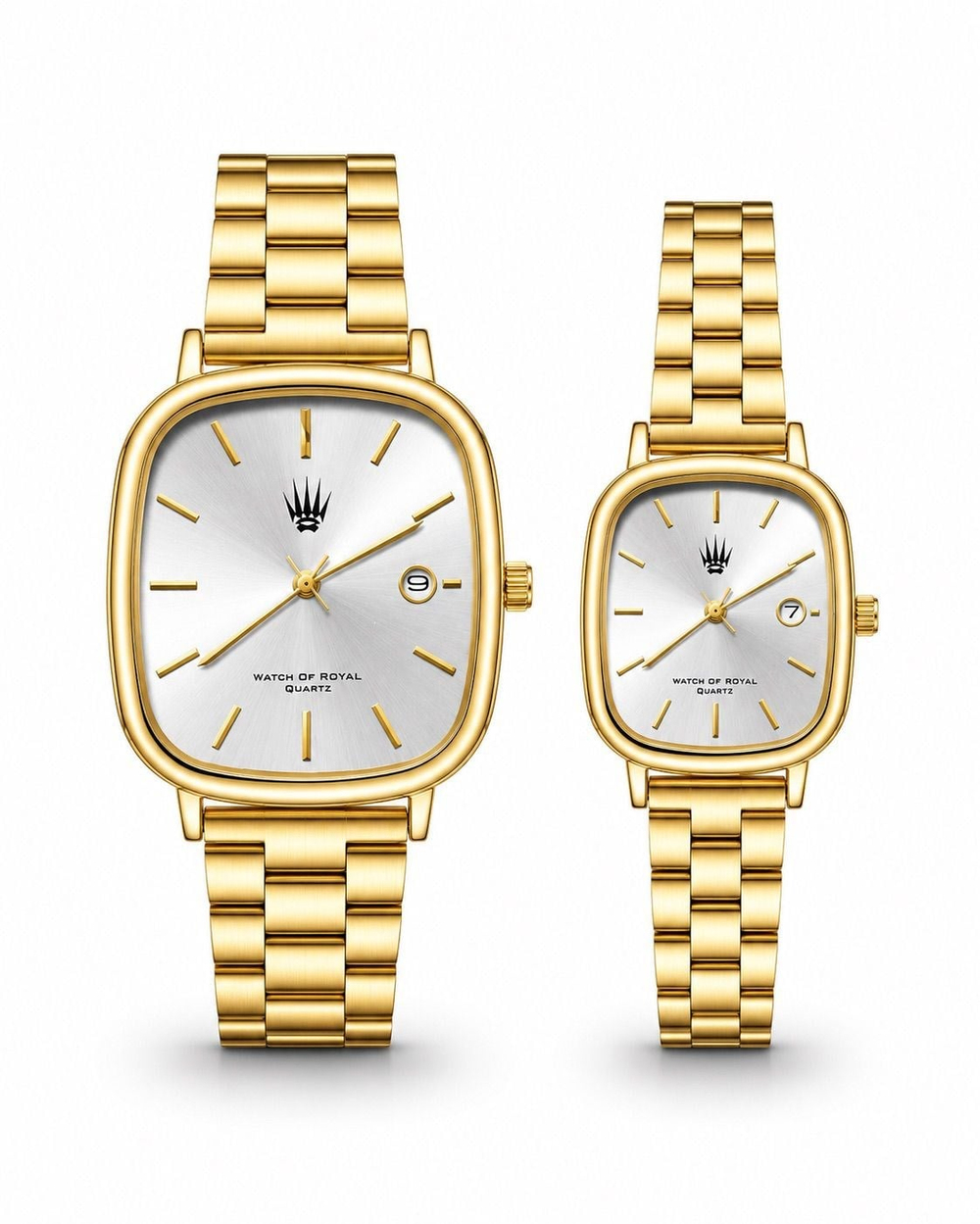 Çift Saati Classic Time Gold Metalik Kol Saati