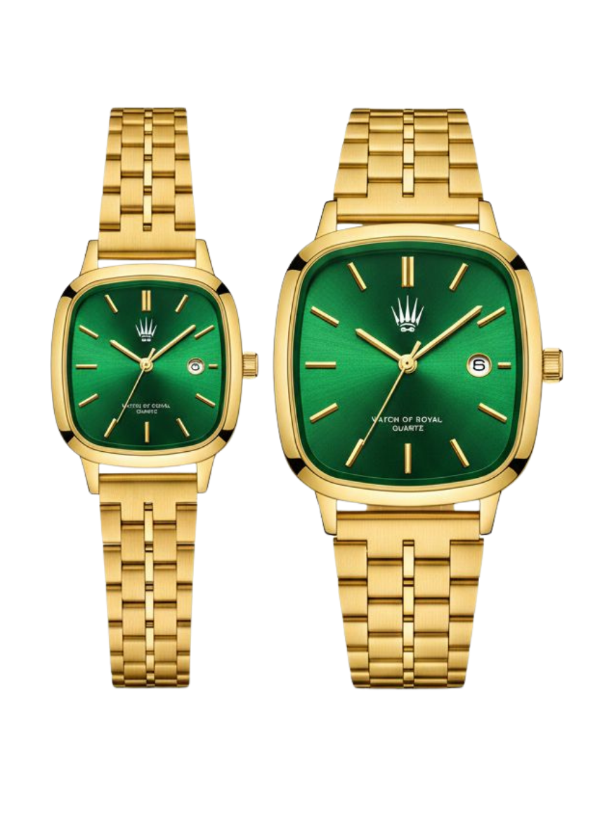 Çift Saati Classic Time Gold Green Kol Saati