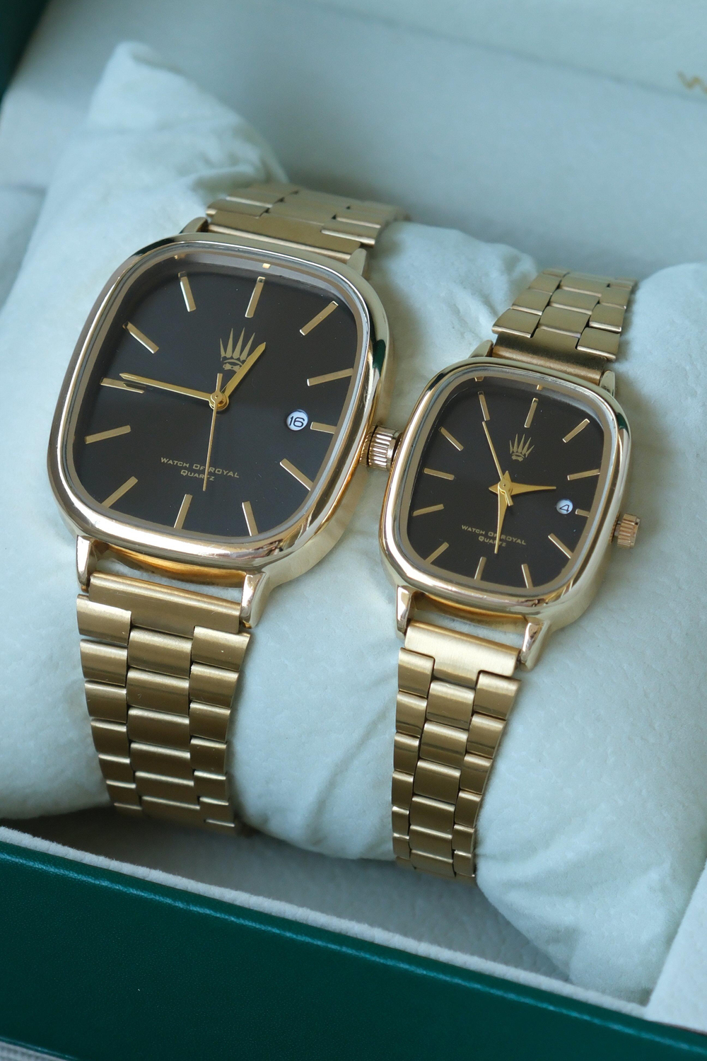 Çift Saati Classic Time Gold Black Kol Saati