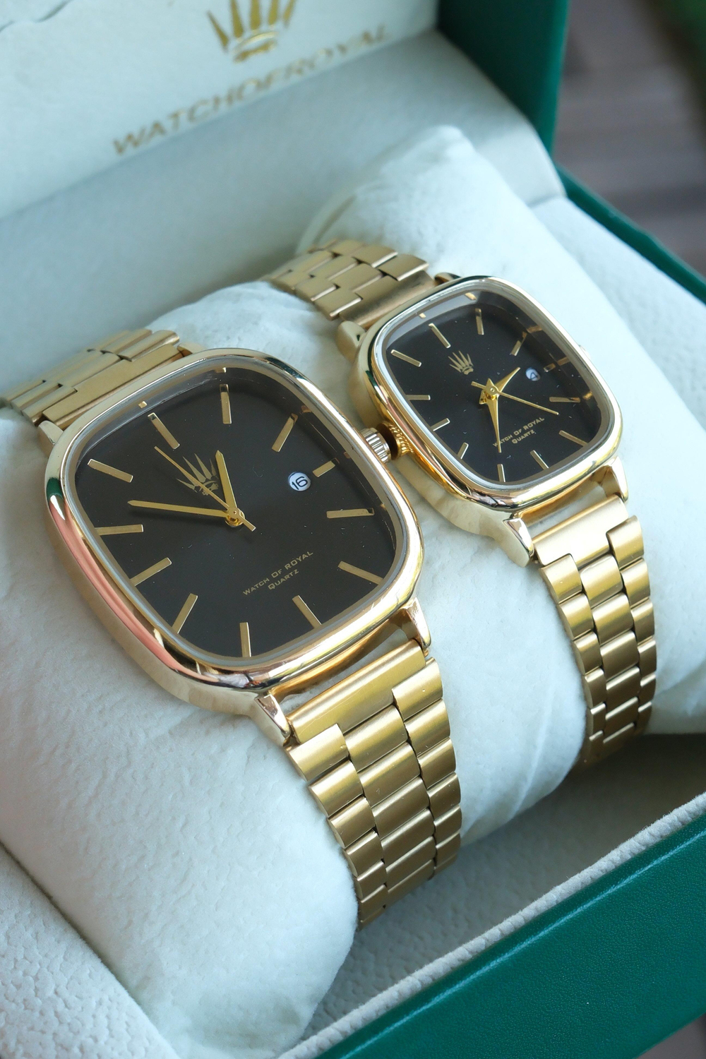 Çift Saati Classic Time Gold Black Kol Saati
