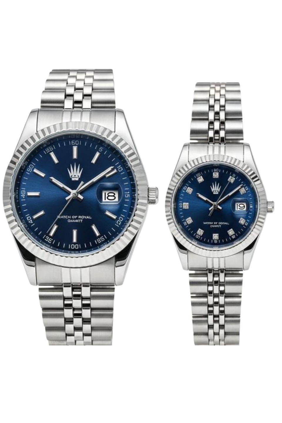 2'li Set Çift Saati Crest Line Silver Lacivert Kol SaatiKol SaatiWATCHOFROYALçiftsaaticrest2'li Set Çift Saati Crest Line Silver Lacivert Kol Saati