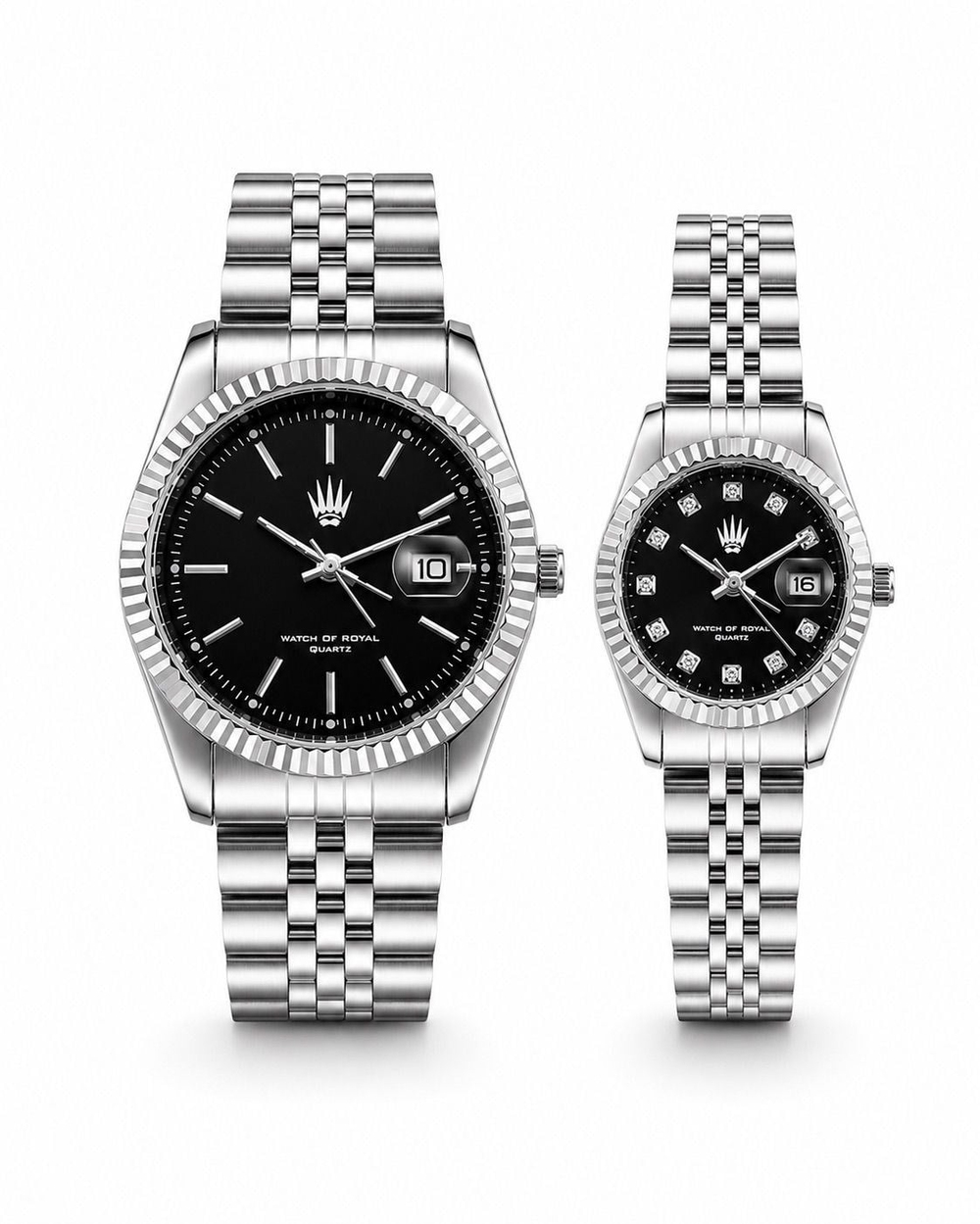 Çift Saati Crest Line Silver Black Kol SaatiKol SaatiWATCHOFROYALçiftsaaticrestÇift Saati Crest Line Silver Black Kol Saati