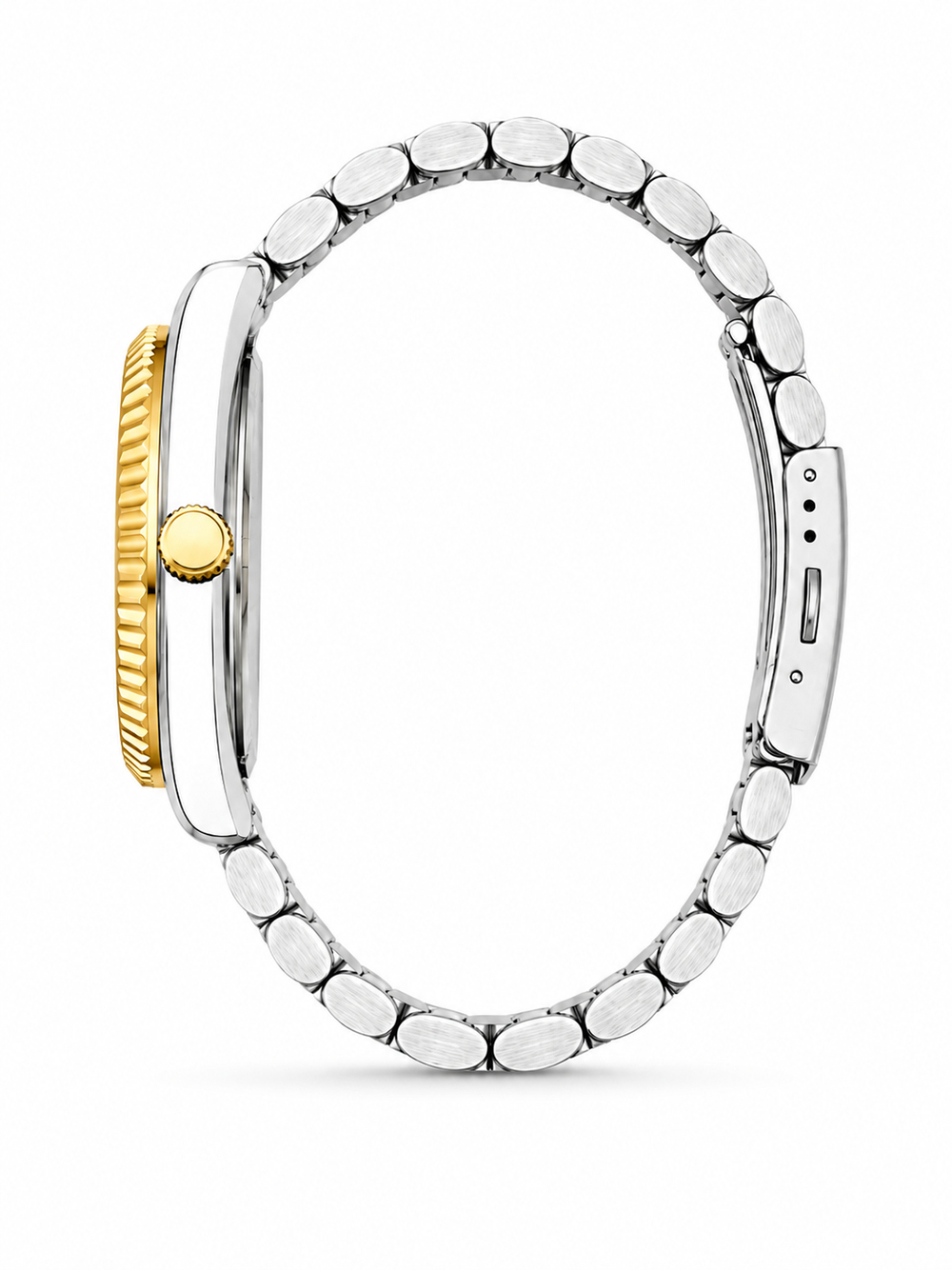 Çift Saati Crest Line Silver Gold white Kol Saati