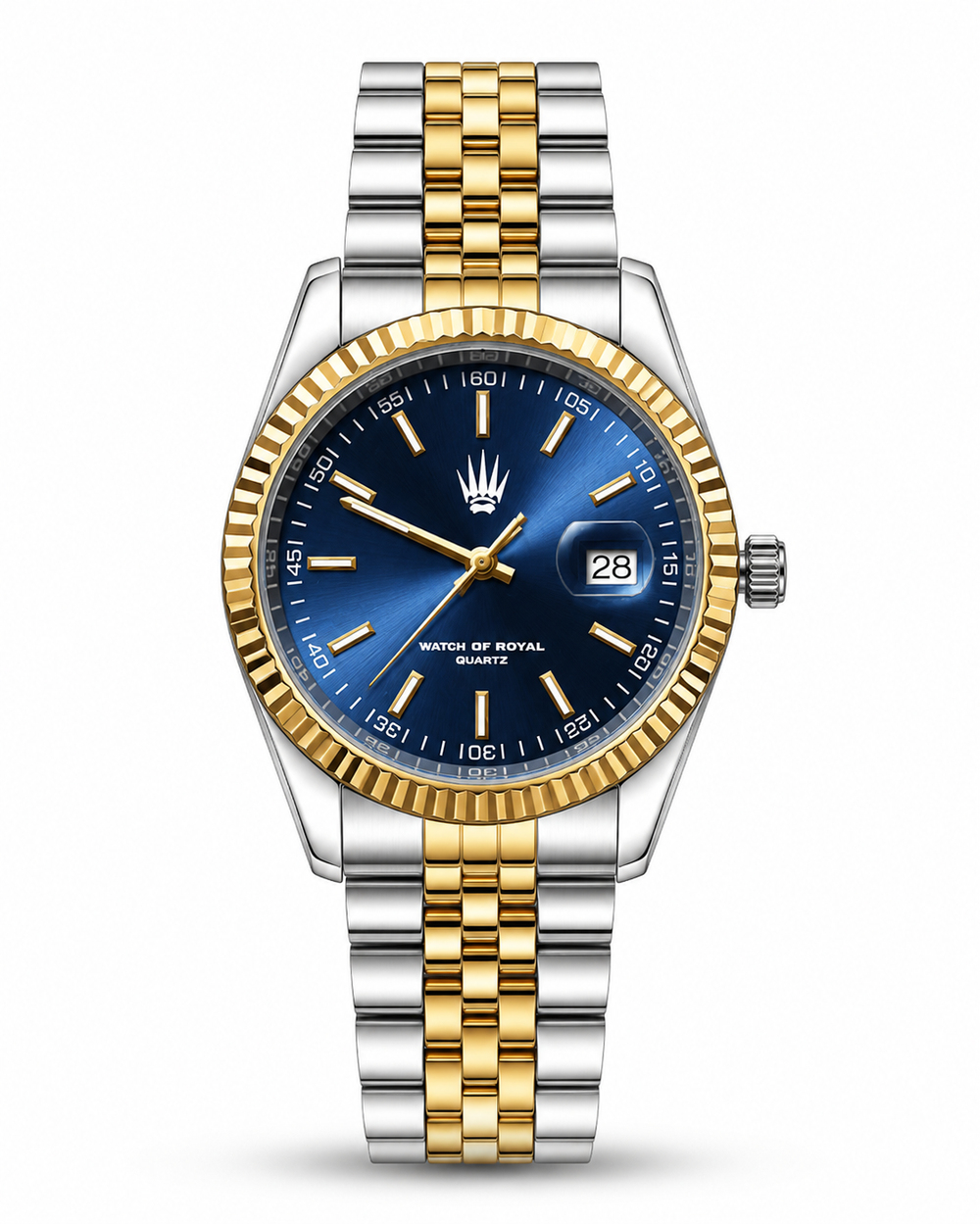 Crest Line Silver Gold Blue Kol Saati