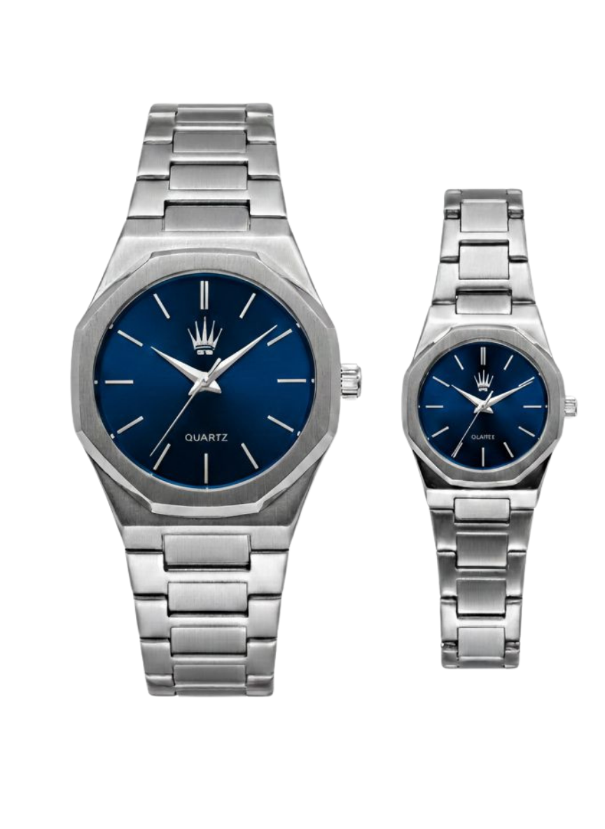 2'li Set Çift Saati Dualis Silver Blue Kol SaatiKol SaatiWATCHOFROYALDualis2'li Set Çift Saati Dualis Silver Blue Kol Saati