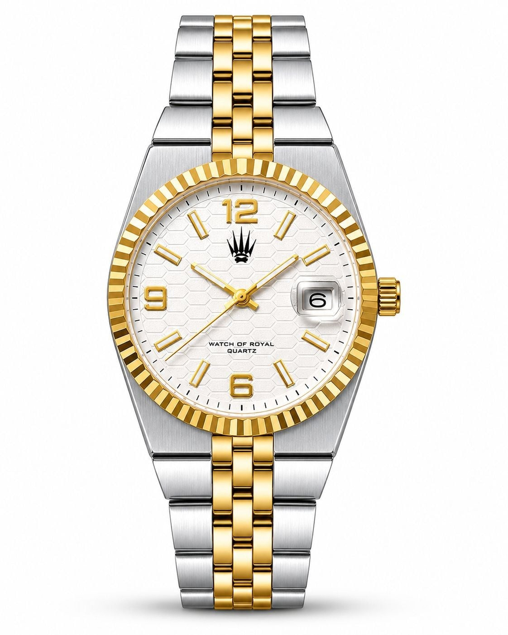 Hexora Prime Silver Gold White Çelik Kol Saati