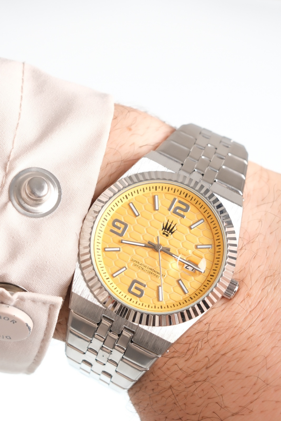 Hexora Prime Silver Yellow Çelik Kol Saati