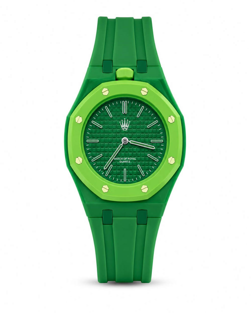Mivaro Time Green Slikon Askılı AKsesuar Kol Saati