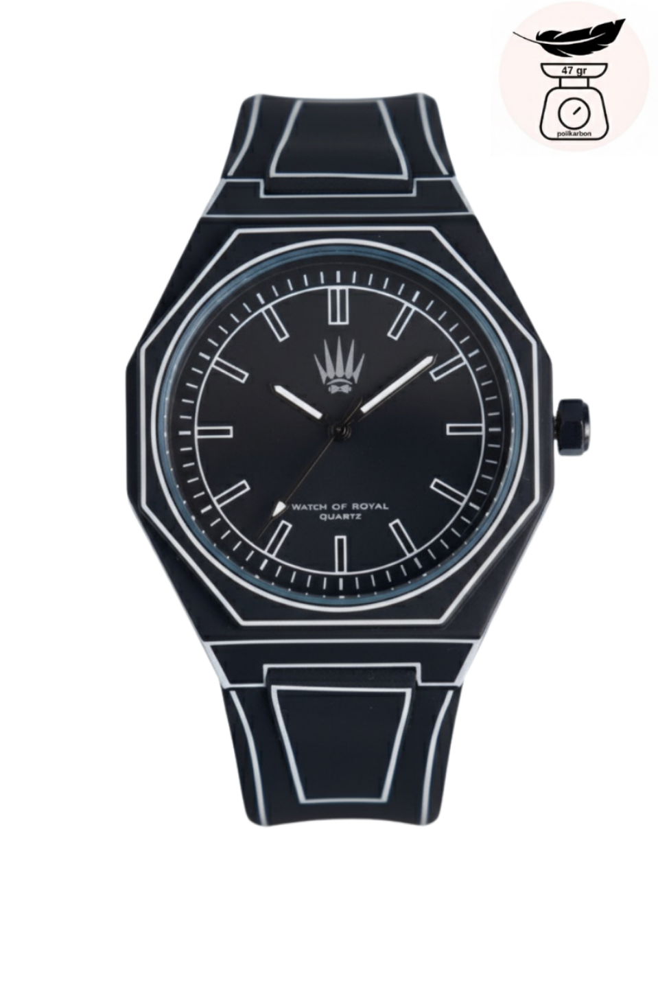 Papertime Polycarbon Black Kol Saati