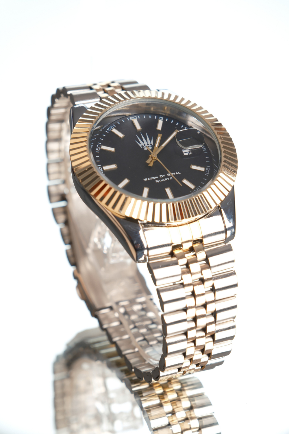 Triton Date Silver Gold Black Kol Saati