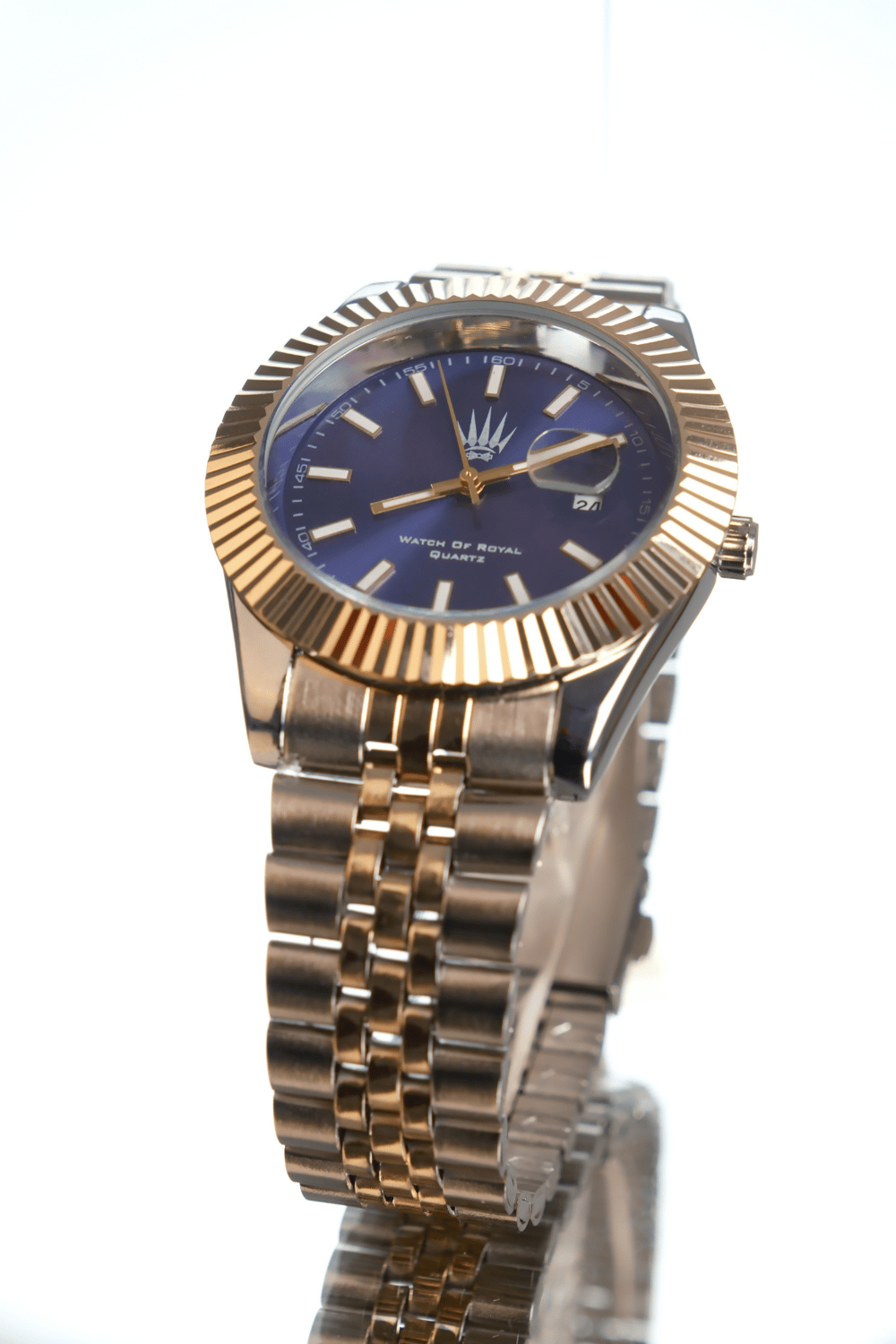 Triton Date Silver Gold Blue Kol Saati