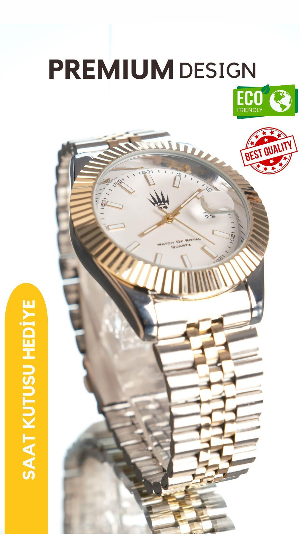 Triton Date Silver Gold White Kol Saati