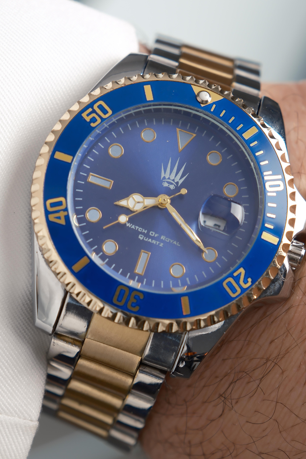 Titan Silver Gold Blue Kol Saati