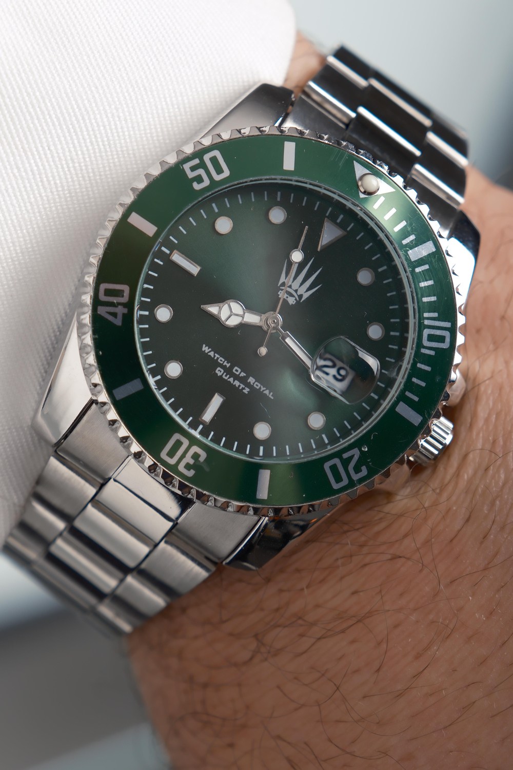 Titan Silver Green Kol Saati