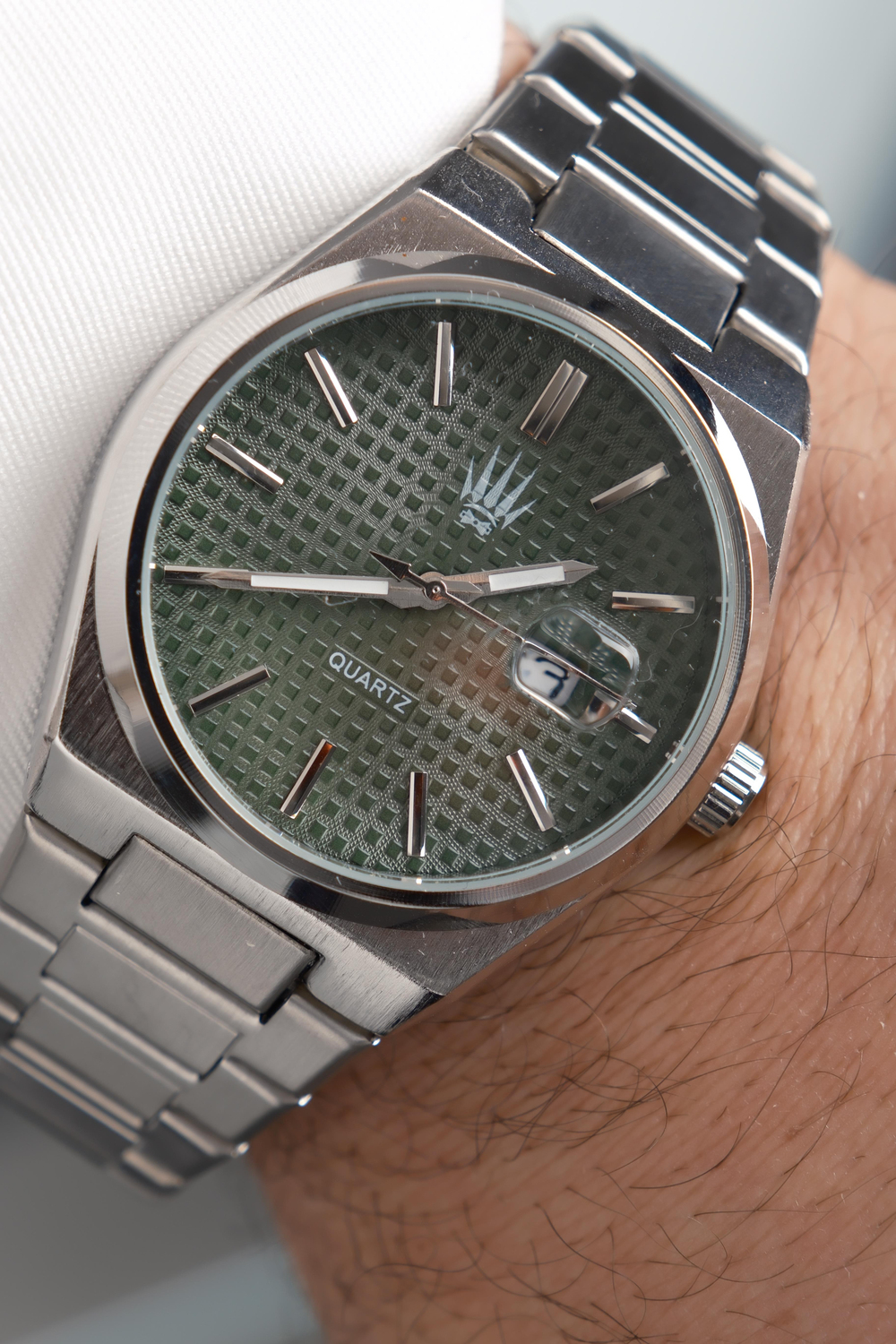 Vortex Silver Yeşil Çelik Kol Saati