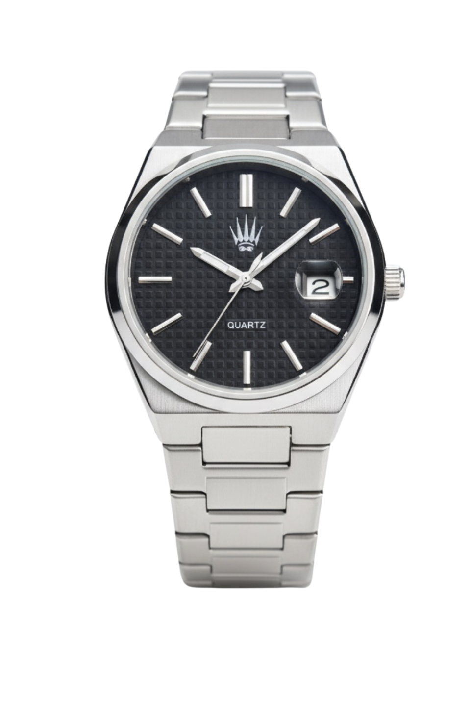 Vortex Silver Black Çelik Kol Saati