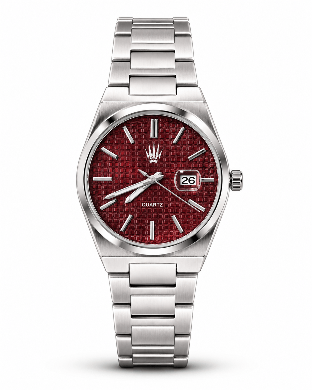 Vortex Silver Bordo Çelik Kol Saati
