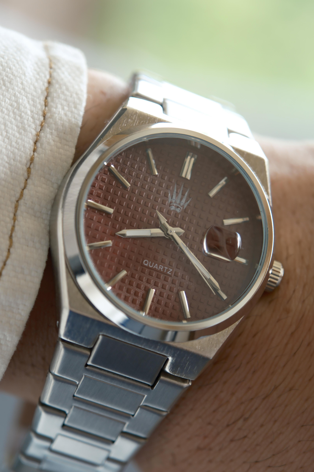 Vortex Silver Bordo Çelik Kol Saati