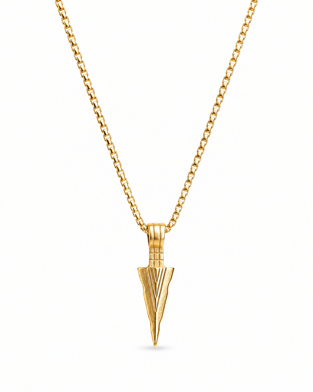 GEOMETRIC TRIANGLE GOLD TITANIUM NECKLACE
