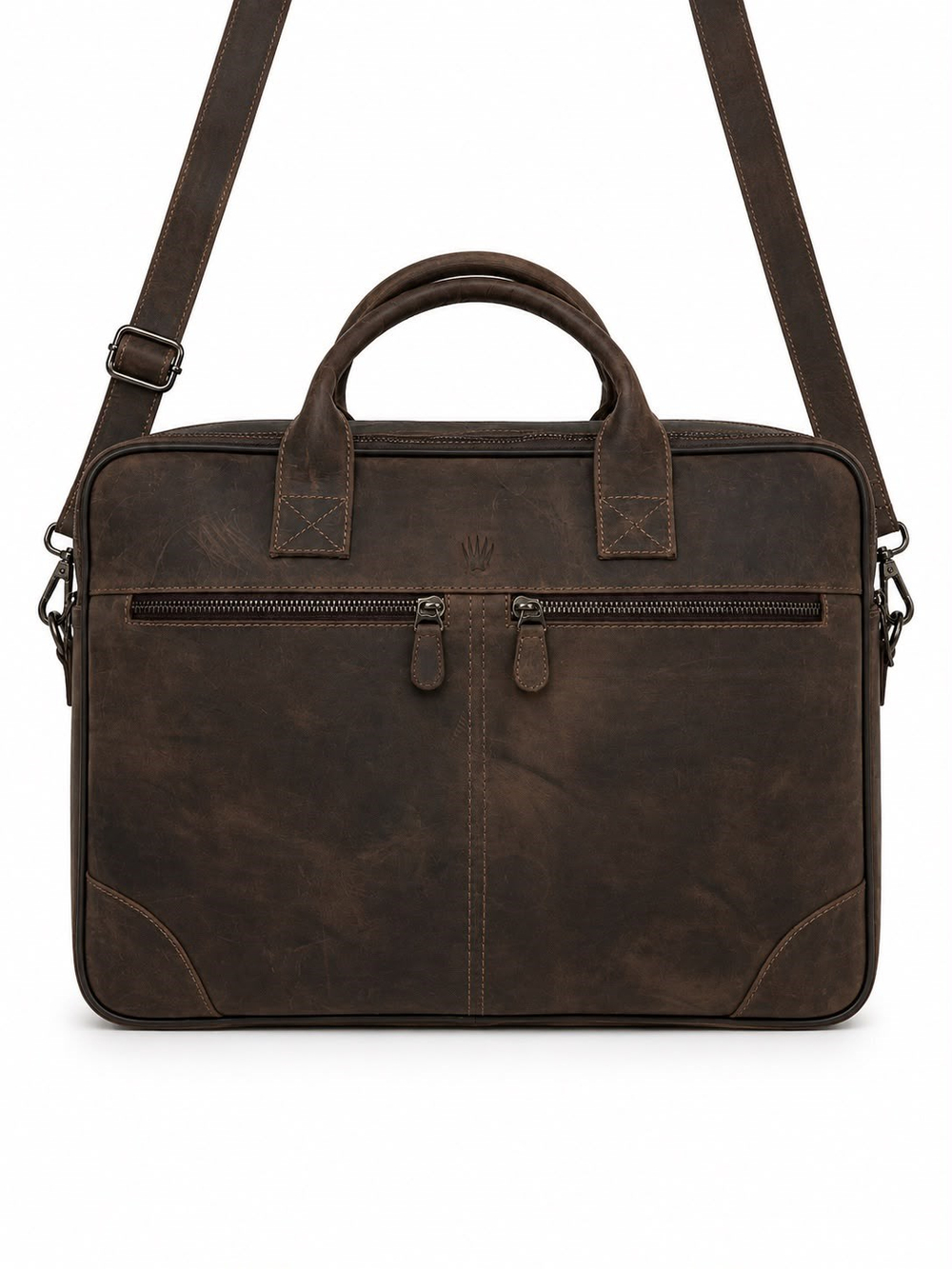 Foster Business Crazy Brown Laptop Ve Evrak Organizer Hakiki Deri Çanta