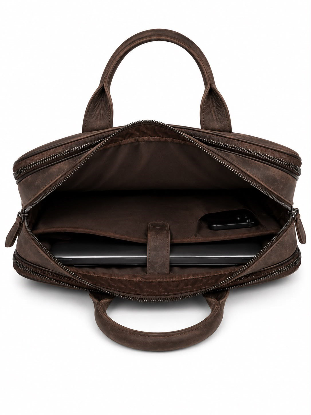 Foster Business Crazy Brown Laptop Ve Evrak Organizer Hakiki Deri Çanta
