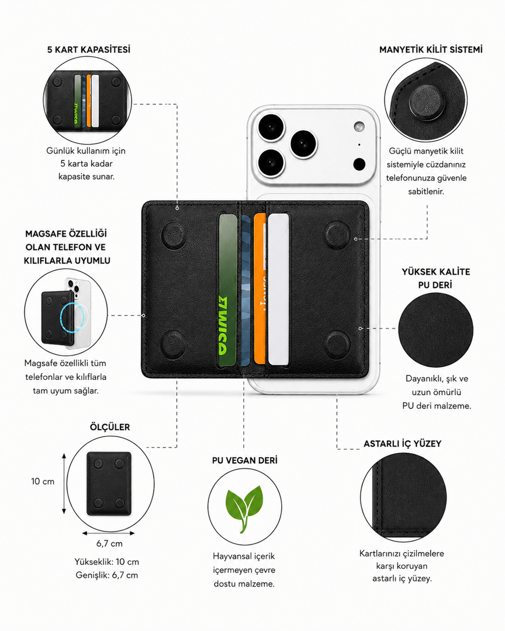 Flivo Turuncu Magnetik Yapıştırmalı Mıknatıslı Kartlık